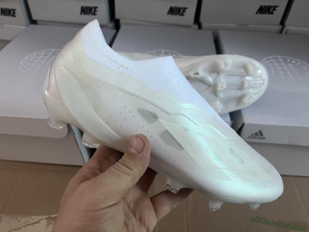 Men's Adidas X Crazyfast+ LL FG Football Boots - White/White/White