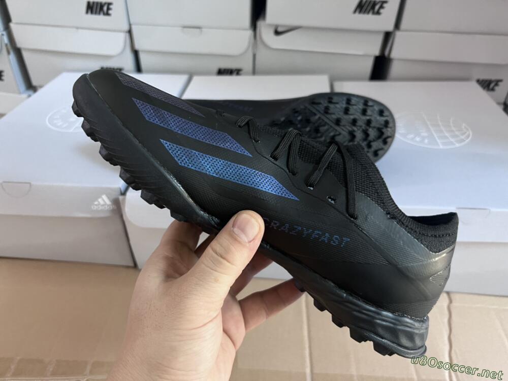 Men's Adidas X Crazyfast.1 TF Football Shoes - Black/Blue