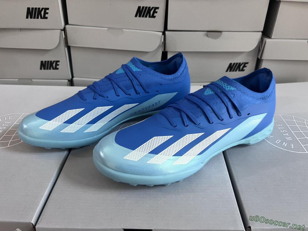 Men's Adidas X Crazyfast.3 TF Football Shoes - Blue/Jade/White