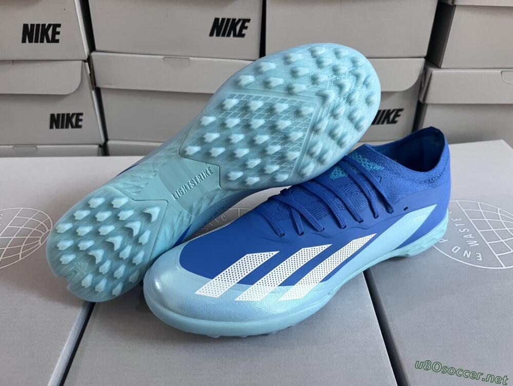 Men's Adidas X Crazyfast.3 TF Football Shoes - Blue/Jade/White