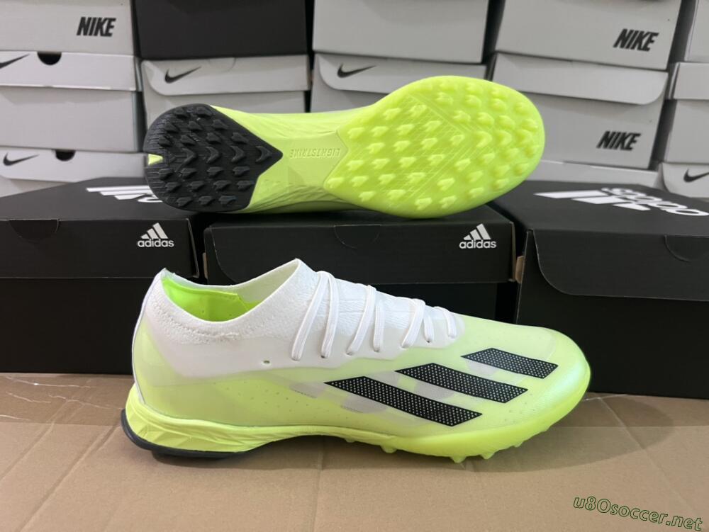Men's Adidas X Crazyfast.1 TF Football Shoes - Green/White/Black