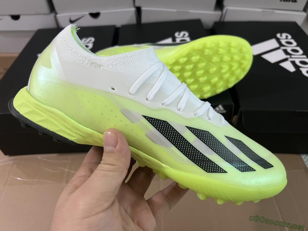 Men's Adidas X Crazyfast.1 TF Football Shoes - Green/White/Black