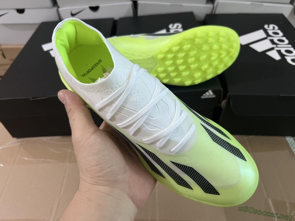 Men's Adidas X Crazyfast.1 TF Football Shoes - Green/White/Black