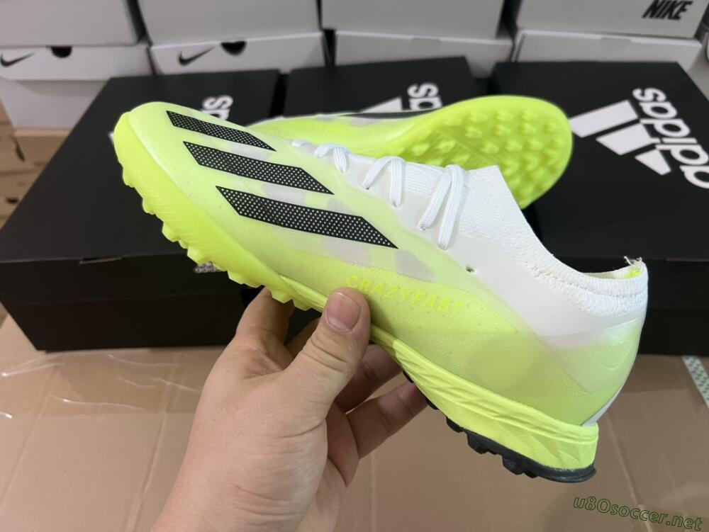 Men's Adidas X Crazyfast.1 TF Football Shoes - Green/White/Black