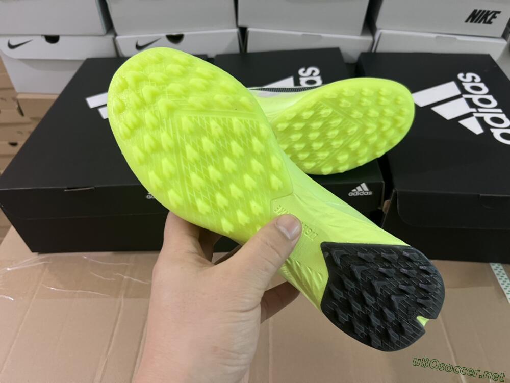 Men's Adidas X Crazyfast.1 TF Football Shoes - Green/White/Black