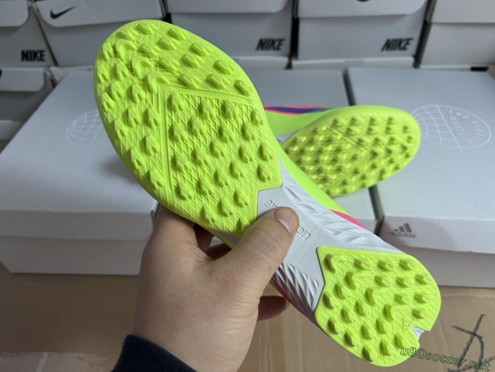 Men's Adidas X Crazyfast.1 TF Football Shoes - Pink/Purple/Blue/Green