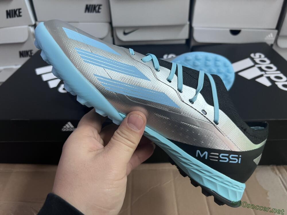 Men's Adidas X Crazyfast.1 TF Football Shoes - Blue/Silver/Black