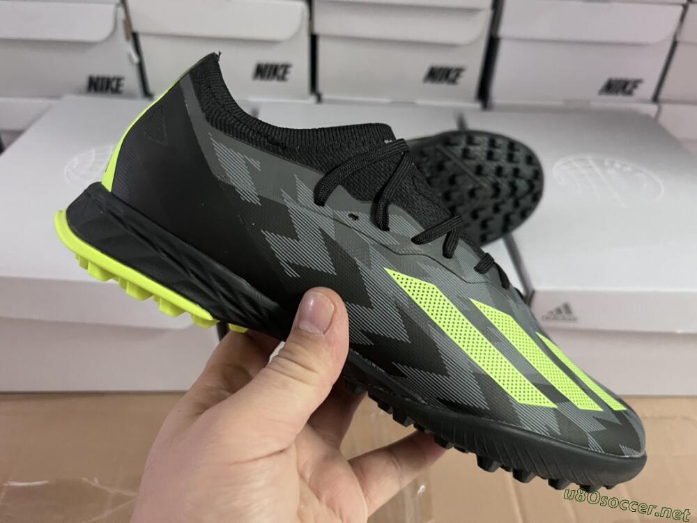 Men's Adidas X Crazyfast.1 TF Football Shoes - Black/Yellow