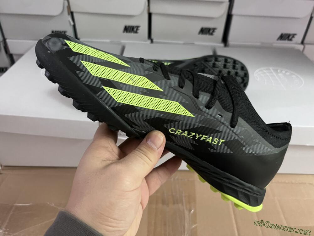 Men's Adidas X Crazyfast.1 TF Football Shoes - Black/Yellow