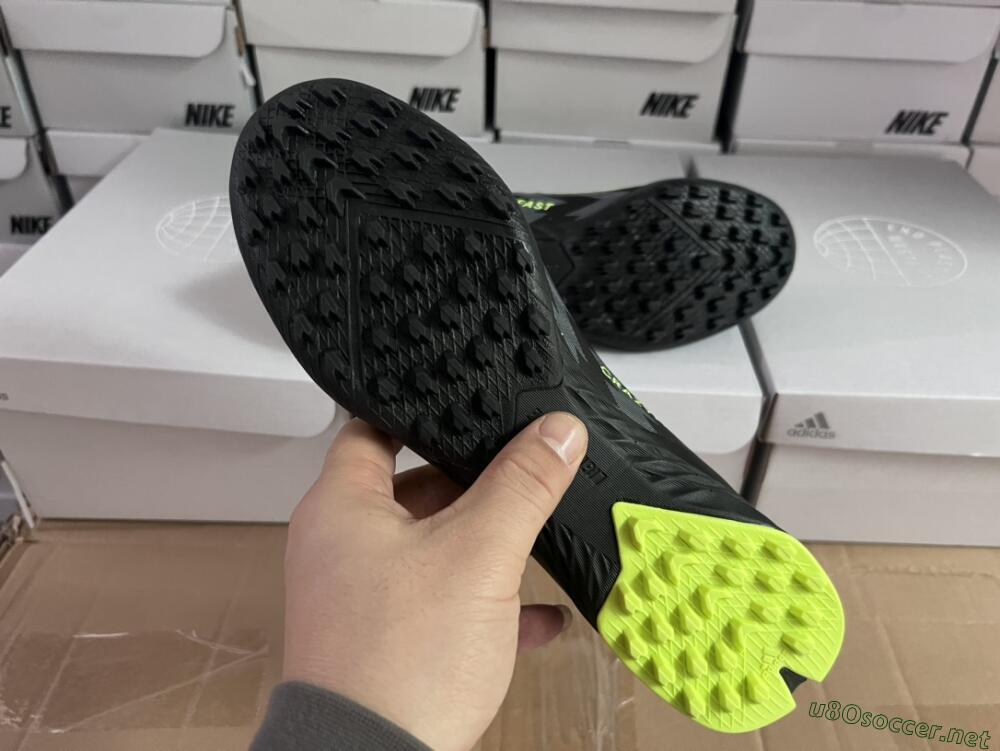 Men's Adidas X Crazyfast.1 TF Football Shoes - Black/Yellow