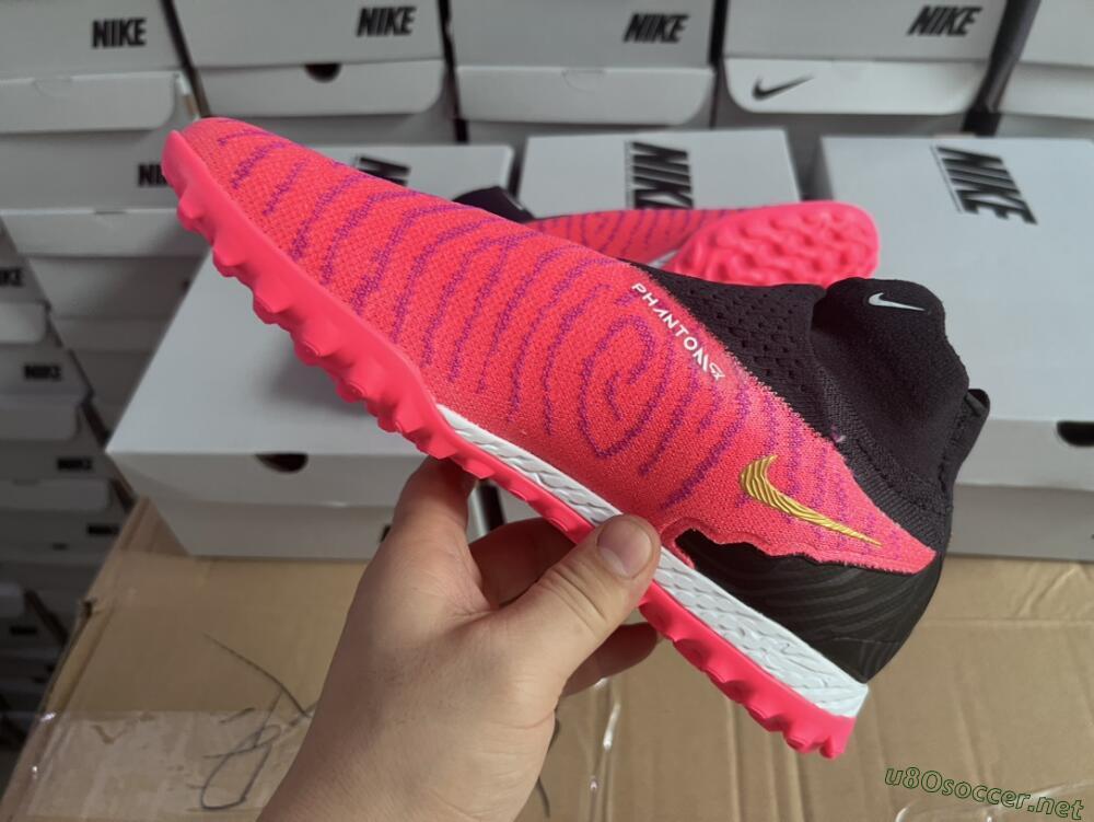 Men's Nike Phantom GX Elite DF Link TF Football Shoes - Pink/Gold/White/Black