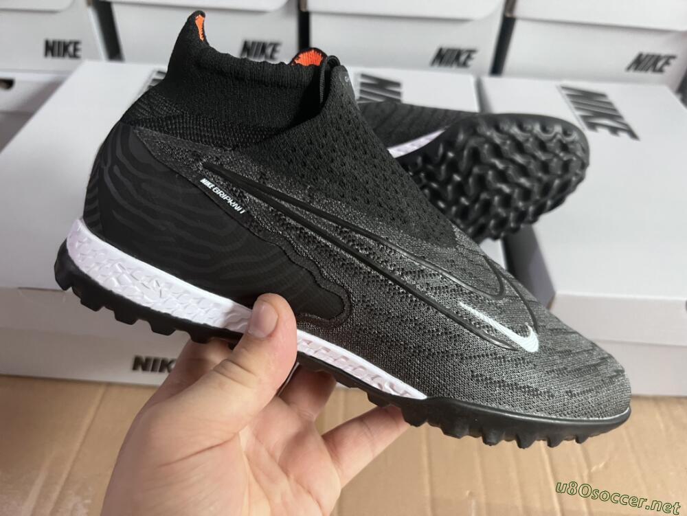 Unisex Nike Phantom GX Elite DF Black Pack TF Football Shoes - Black/White/Orange
