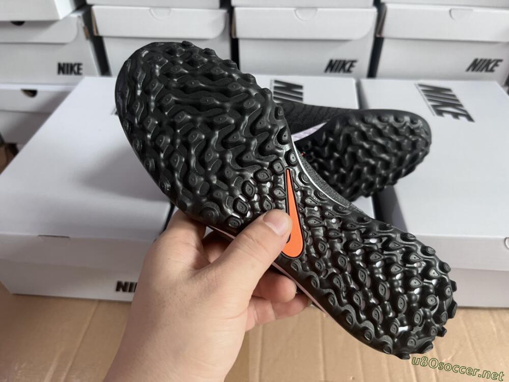 Unisex Nike Phantom GX Elite DF Black Pack TF Football Shoes - Black/White/Orange