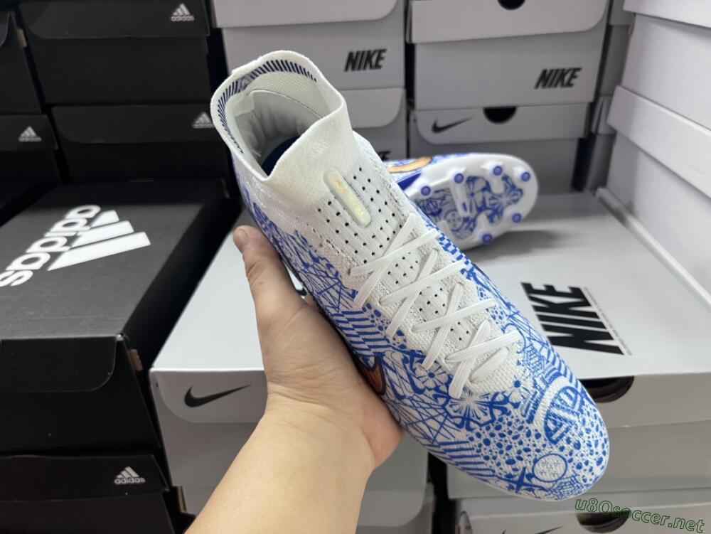 Men's Nike Air Zoom Mercurial Superfly 9 Elite AG Football Boots - Blue/White