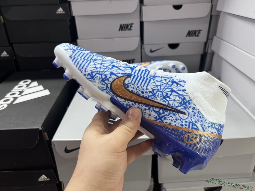 Men's Nike Air Zoom Mercurial Superfly 9 Elite AG Football Boots - Blue/White