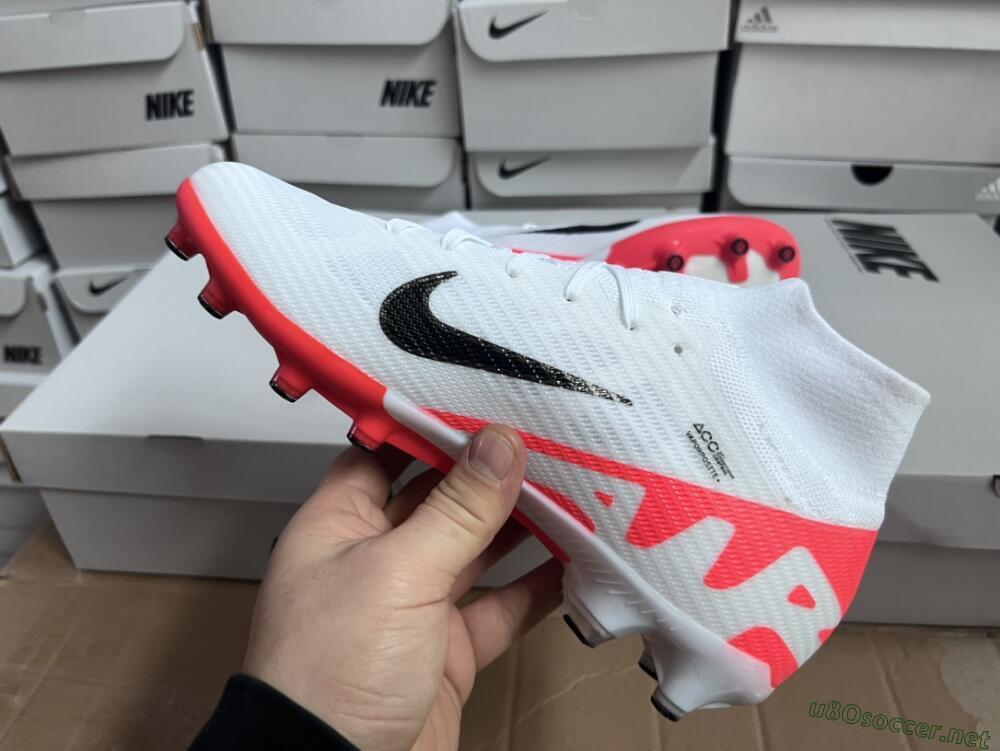 Men's Nike Air Zoom Mercurial Superfly 9 Elite AG Football Boots - White/Red/Black