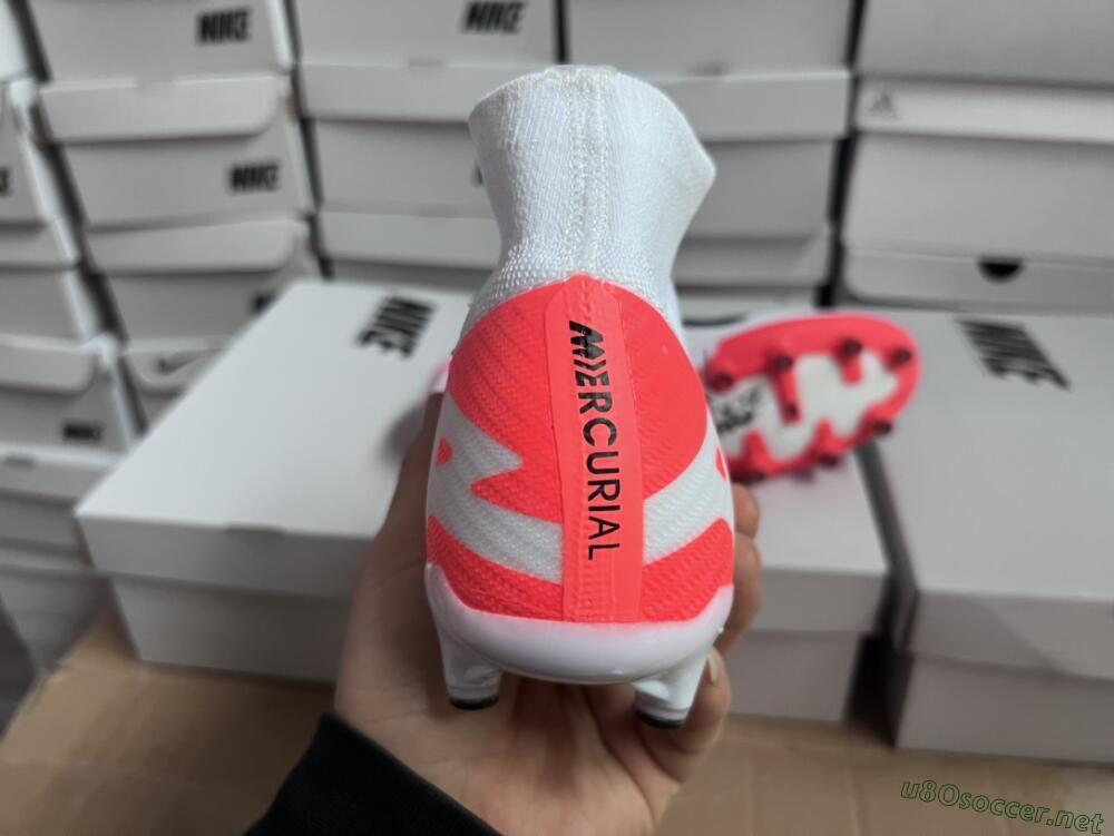 Men's Nike Air Zoom Mercurial Superfly 9 Elite AG Football Boots - White/Red/Black