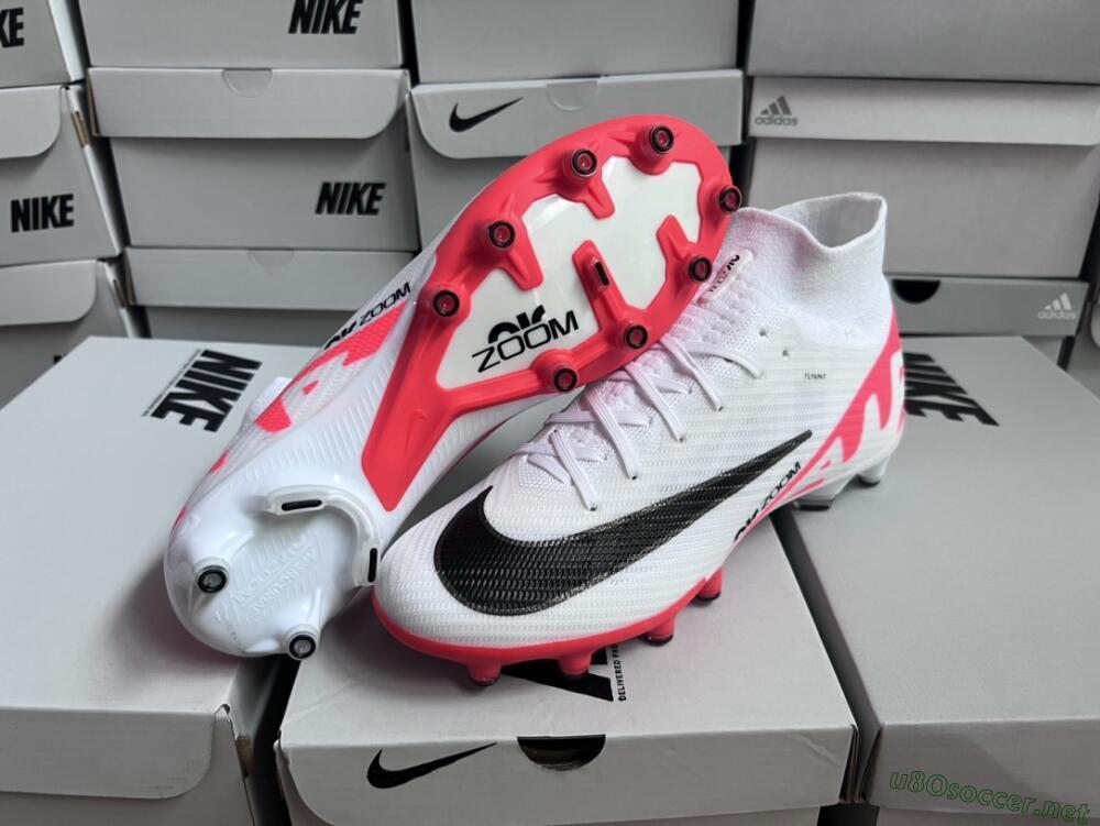 Men's Nike Air Zoom Mercurial Superfly 9 Elite AG Football Boots - White/Red/Black