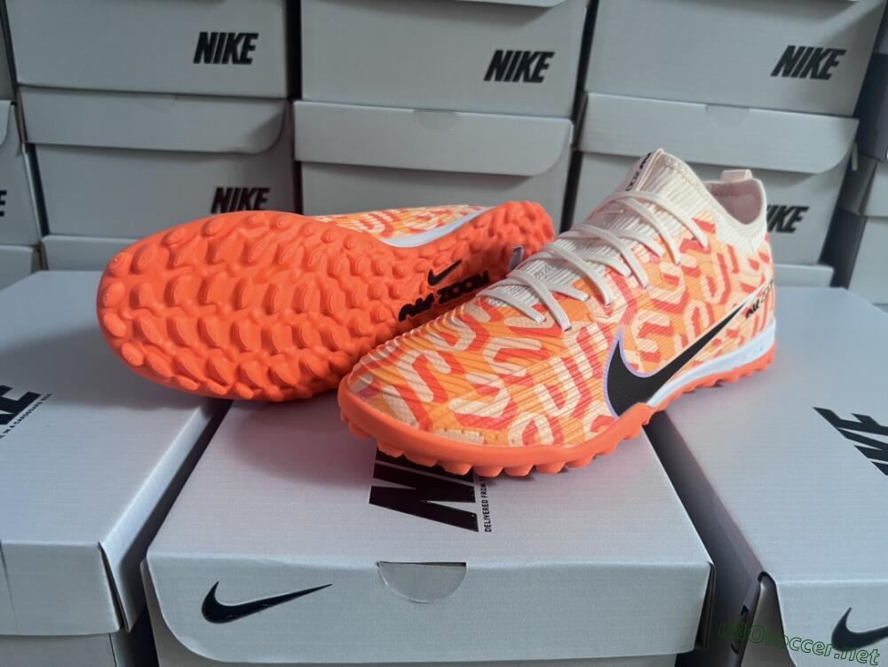 Unisex Nike Air Zoom Mercurial Vapor 15 Pro TF Football Shoes - Orange/Purple/Black