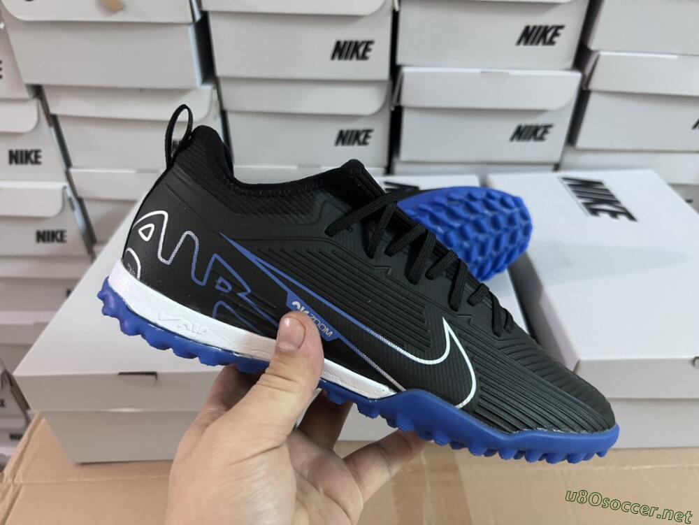 Unisex Nike Air Zoom Mercurial Vapor 15 Pro TF Football Shoes - Black/White/Blue