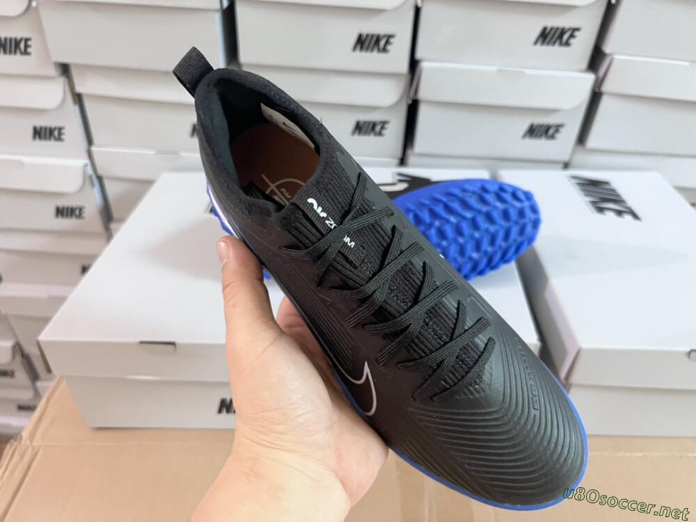 Unisex Nike Air Zoom Mercurial Vapor 15 Pro TF Football Shoes - Black/White/Blue