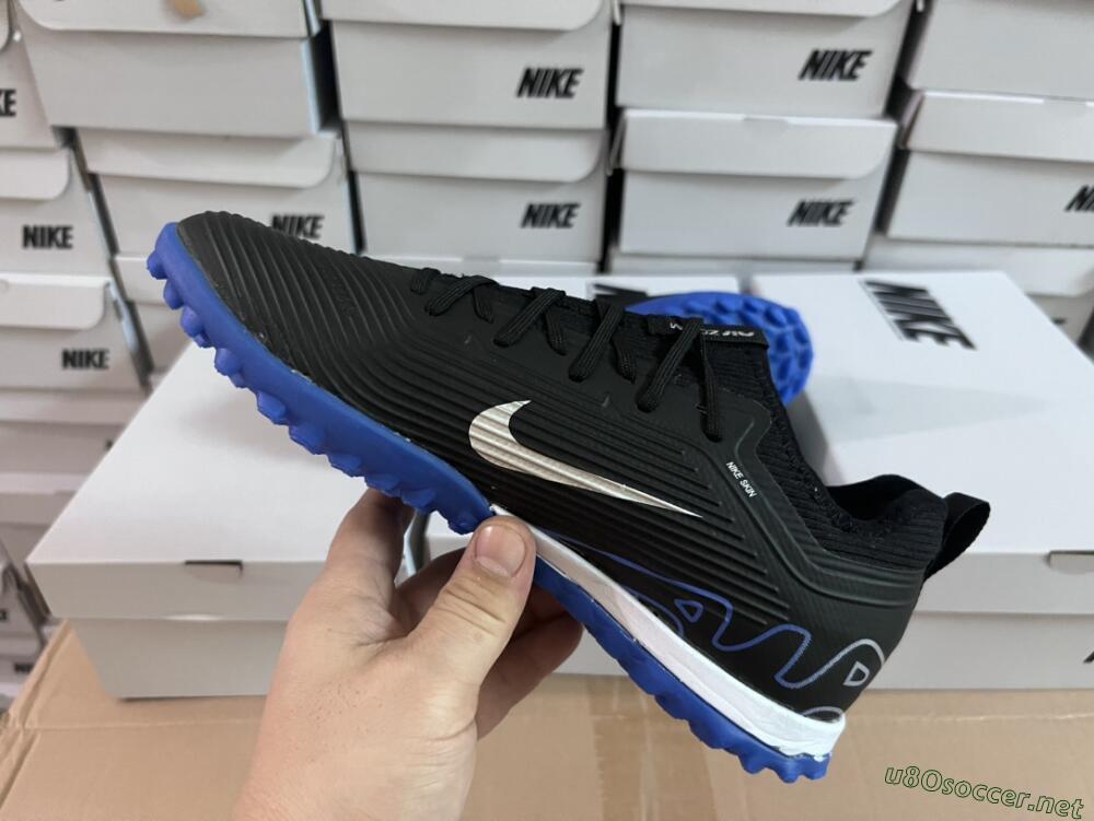 Unisex Nike Air Zoom Mercurial Vapor 15 Pro TF Football Shoes - Black/White/Blue