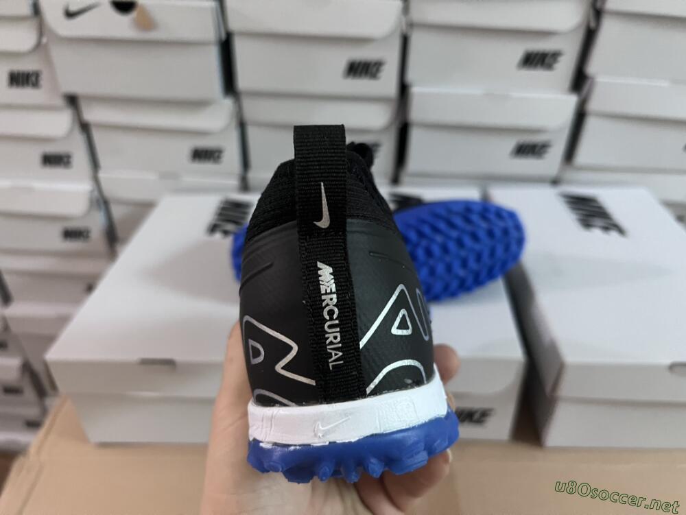 Unisex Nike Air Zoom Mercurial Vapor 15 Pro TF Football Shoes - Black/White/Blue
