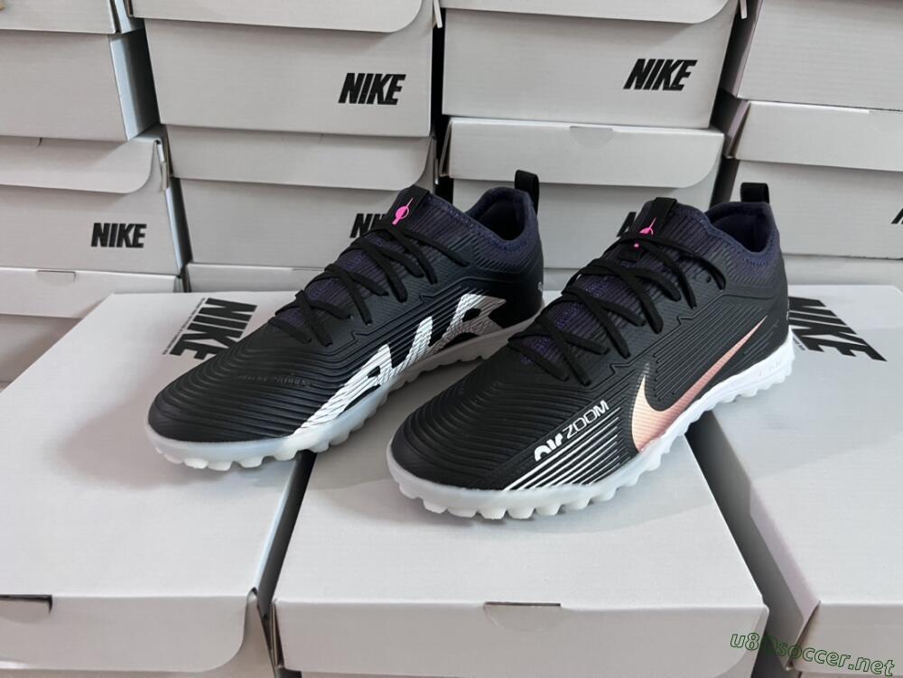 Unisex Nike Air Zoom Mercurial Vapor 15 Pro TF Football Shoes - Black/Gold/White