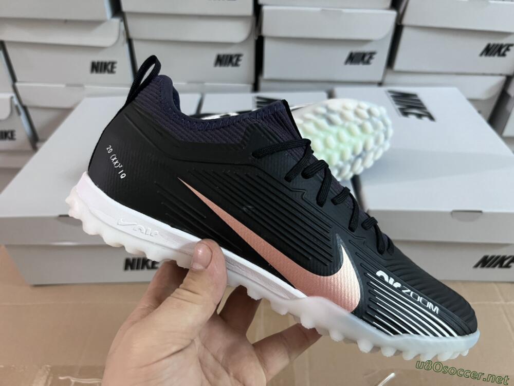 Unisex Nike Air Zoom Mercurial Vapor 15 Pro TF Football Shoes - Black/Gold/White