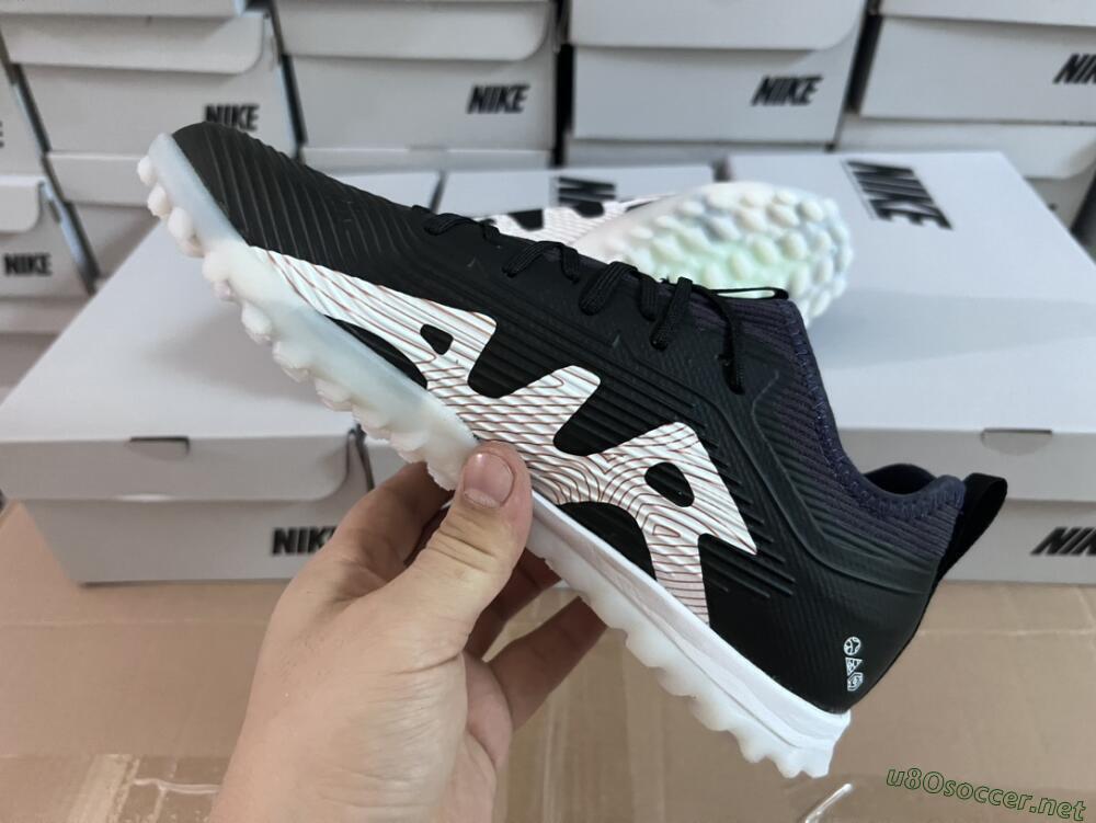 Unisex Nike Air Zoom Mercurial Vapor 15 Pro TF Football Shoes - Black/Gold/White