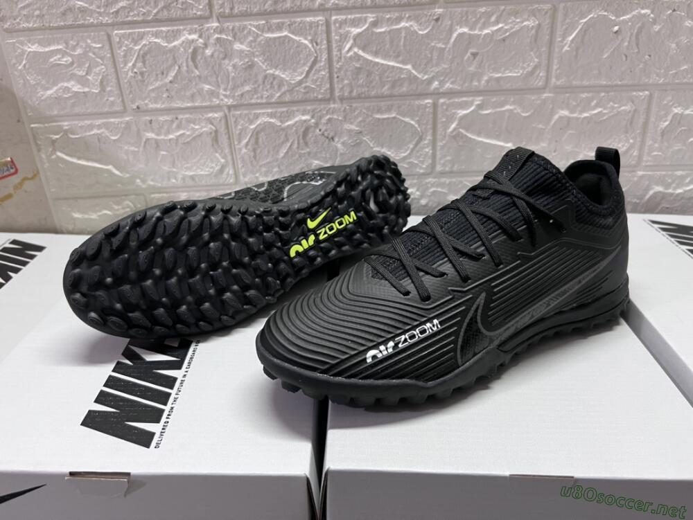 Unisex Nike Air Zoom Mercurial Vapor 15 Pro TF Football Shoes - Black/White/Yellow