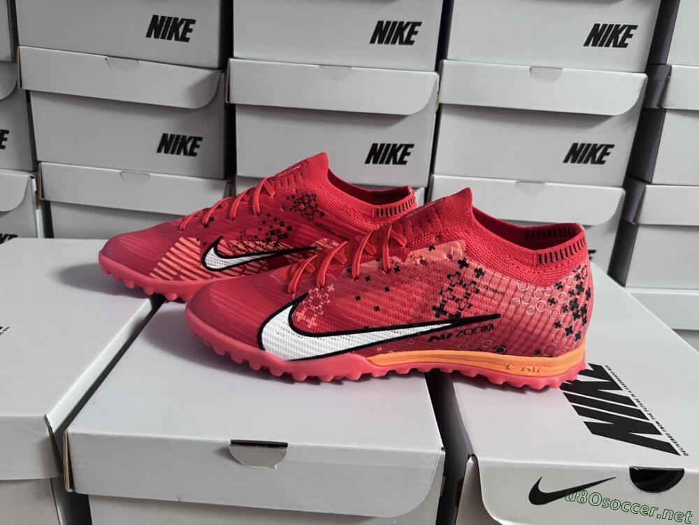 Men's Nike Air Zoom Mercurial Vapor 15 Pro TF Football Shoes - Red/White/Black