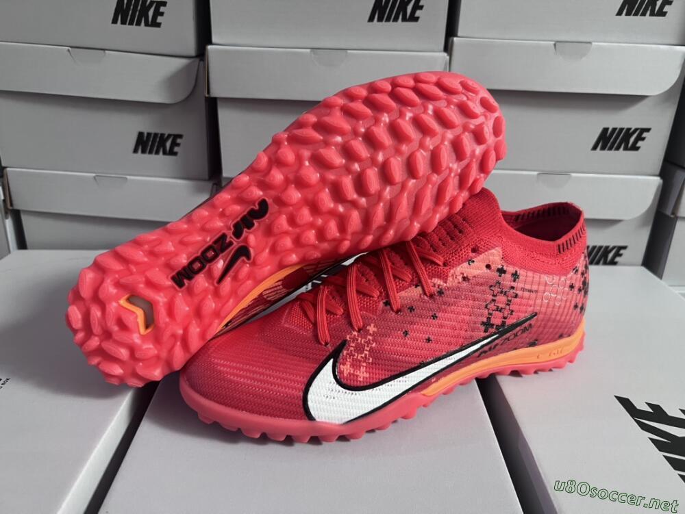 Men's Nike Air Zoom Mercurial Vapor 15 Pro TF Football Shoes - Red/White/Black