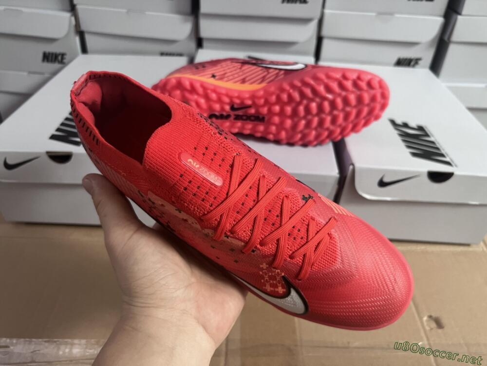 Men's Nike Air Zoom Mercurial Vapor 15 Pro TF Football Shoes - Red/White/Black