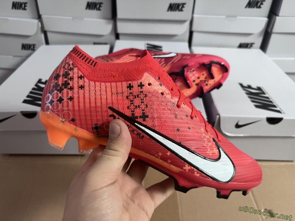 Men's Nike AIR Zoom Mercurial Vapor 15 Elite FG Football Boots - Orange/White/Black