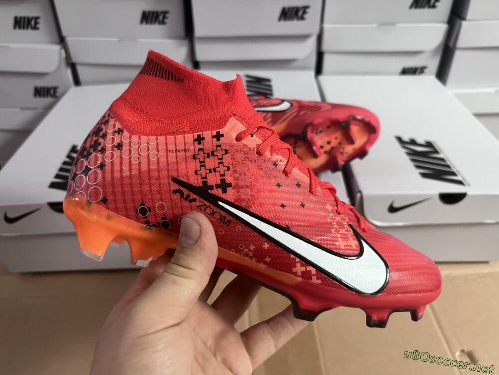 Men's Nike Air Zoom Mercurial Superfly 9 Elite FG Football Boots - Orange/White/Black