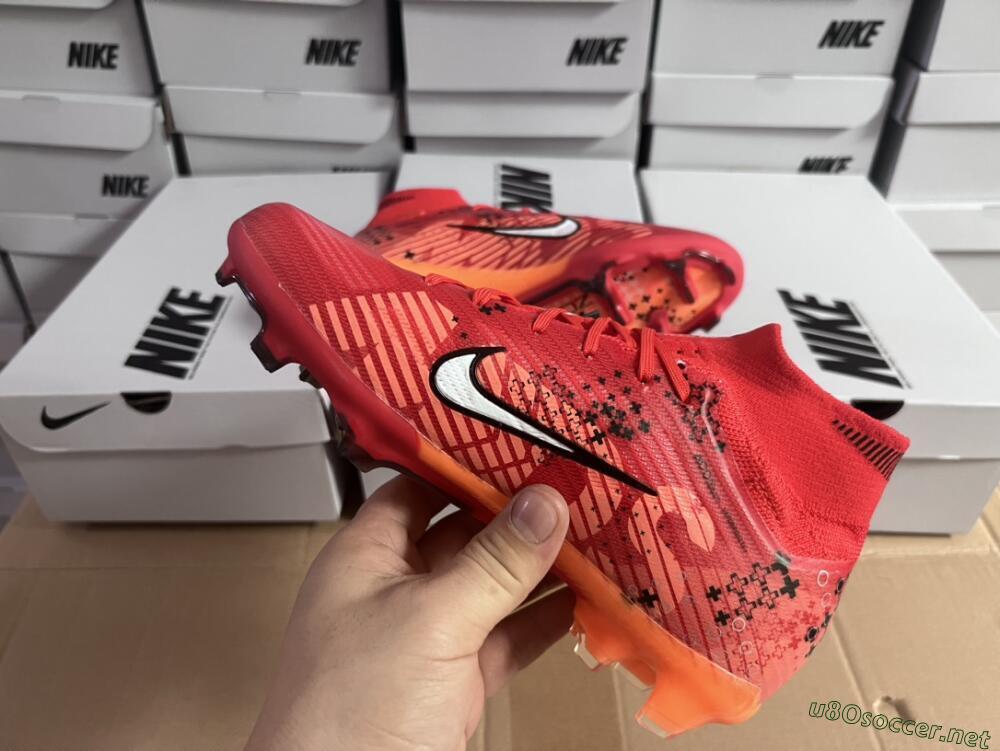 Men's Nike Air Zoom Mercurial Superfly 9 Elite FG Football Boots - Orange/White/Black