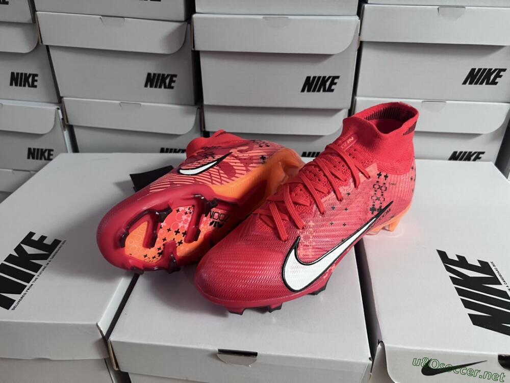 Men's Nike Air Zoom Mercurial Superfly 9 Elite FG Football Boots - Orange/White/Black