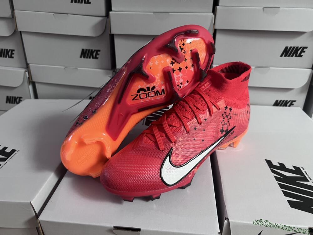Men's Nike Air Zoom Mercurial Superfly 9 Elite FG Football Boots - Orange/White/Black
