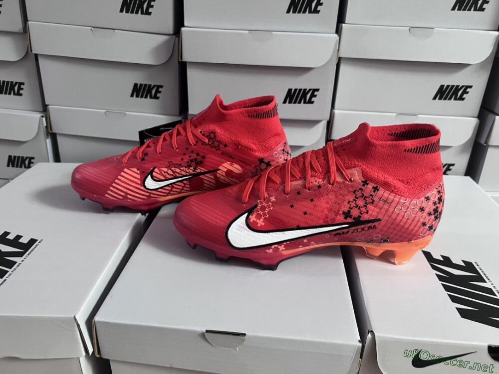 Men's Nike Air Zoom Mercurial Superfly 9 Elite FG Football Boots - Orange/White/Black