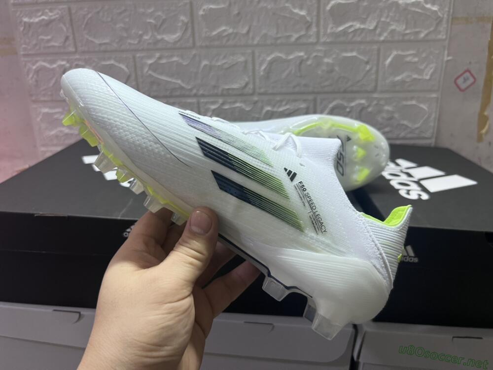 Men's Adidas F50 Adizero FG Football Boots - White/Black/Yellow