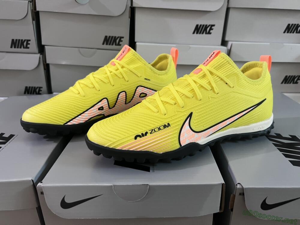 Unisex Nike Air Zoom Mercurial Vapor 15 Pro TF Football Shoes - Yellow/Pink/White/Black