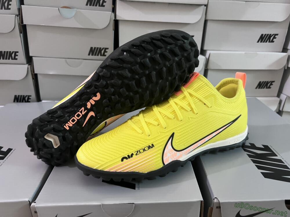 Unisex Nike Air Zoom Mercurial Vapor 15 Pro TF Football Shoes - Yellow/Pink/White/Black