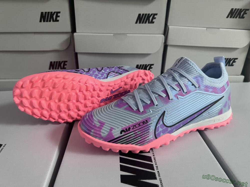 Unisex Nike Air Zoom Mercurial Vapor 15 Pro TF Football Shoes - Silver/Purple/Red