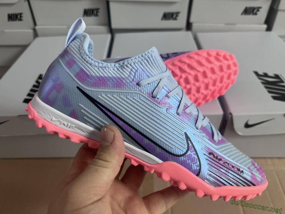 Unisex Nike Air Zoom Mercurial Vapor 15 Pro TF Football Shoes - Silver/Purple/Red