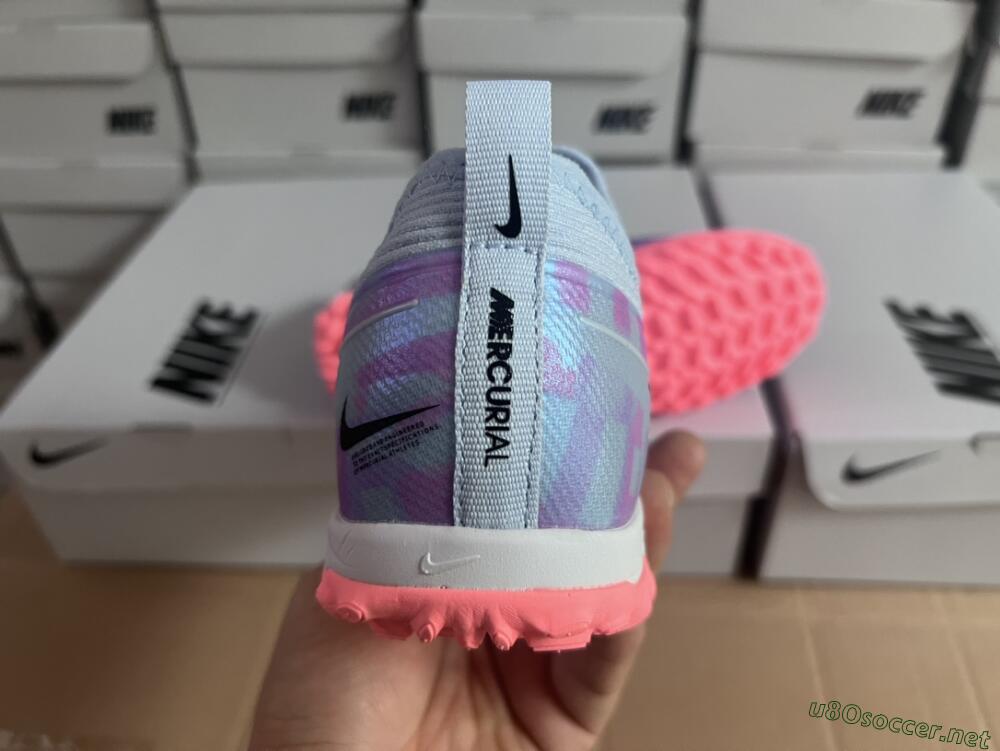 Unisex Nike Air Zoom Mercurial Vapor 15 Pro TF Football Shoes - Silver/Purple/Red