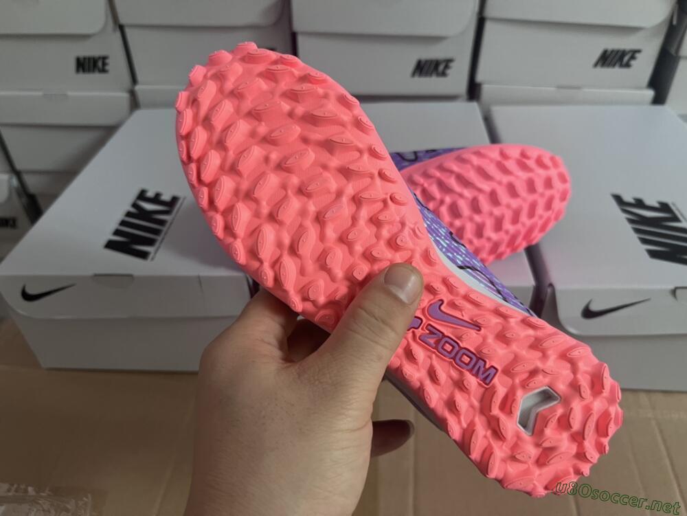 Unisex Nike Air Zoom Mercurial Vapor 15 Pro TF Football Shoes - Silver/Purple/Red