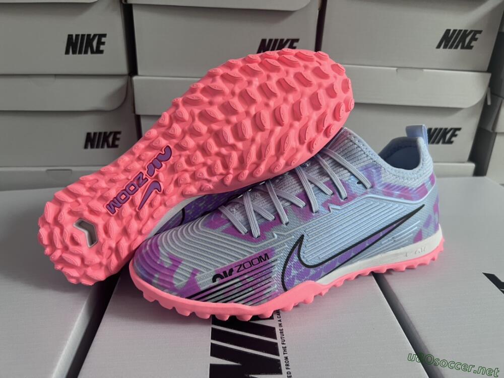 Unisex Nike Air Zoom Mercurial Vapor 15 Pro TF Football Shoes - Silver/Purple/Red