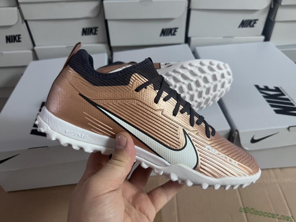 Unisex Nike Air Zoom Mercurial Vapor 15 Pro TF Football Shoes - Rose Gold/Black/White