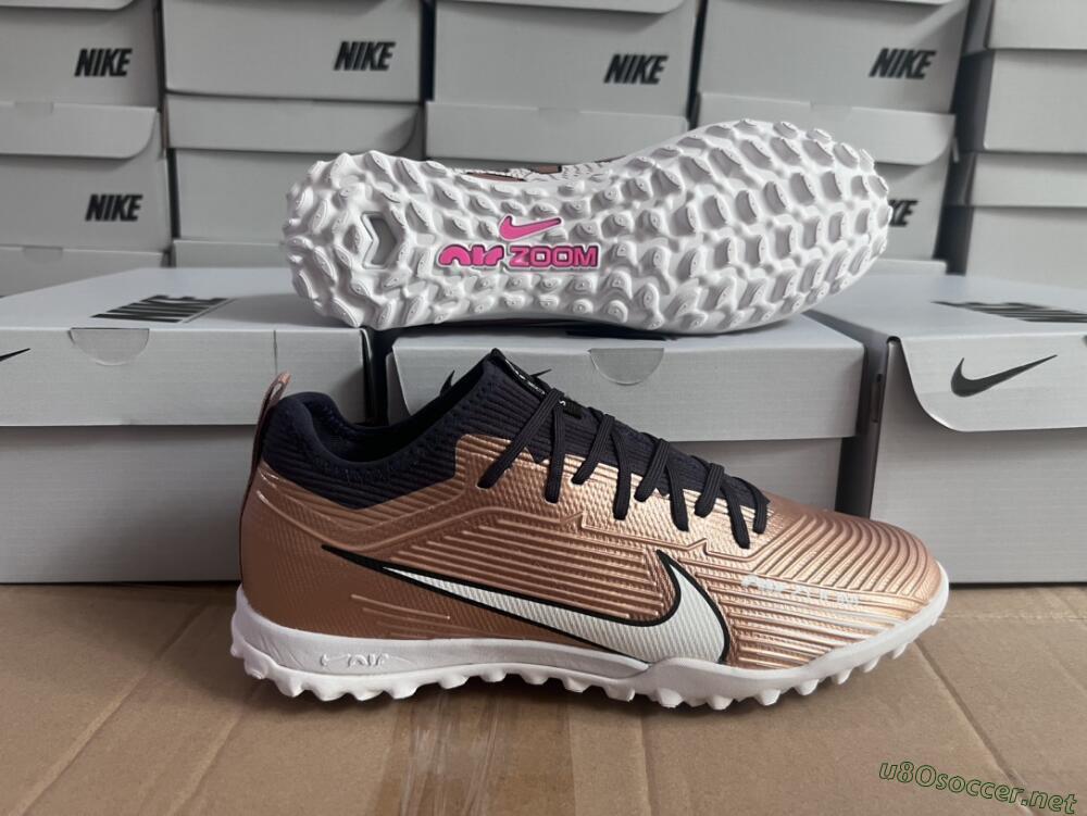 Unisex Nike Air Zoom Mercurial Vapor 15 Pro TF Football Shoes - Rose Gold/Black/White